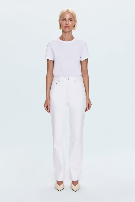 Allostudios – Cassie Super Højtaljede Straight Jeans - Hvid Denim
