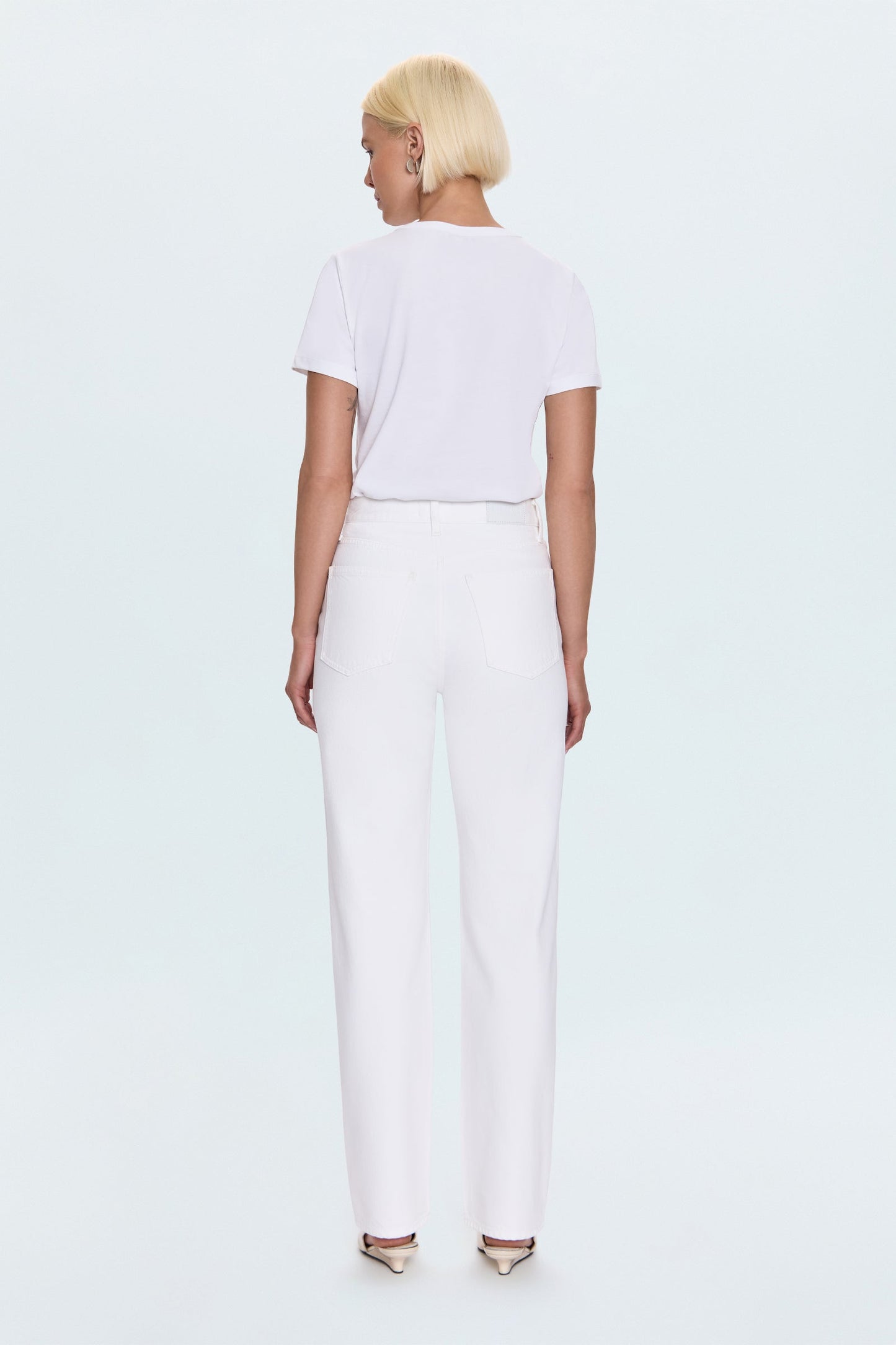 Allostudios – Cassie Super Højtaljede Straight Jeans - Hvid Denim