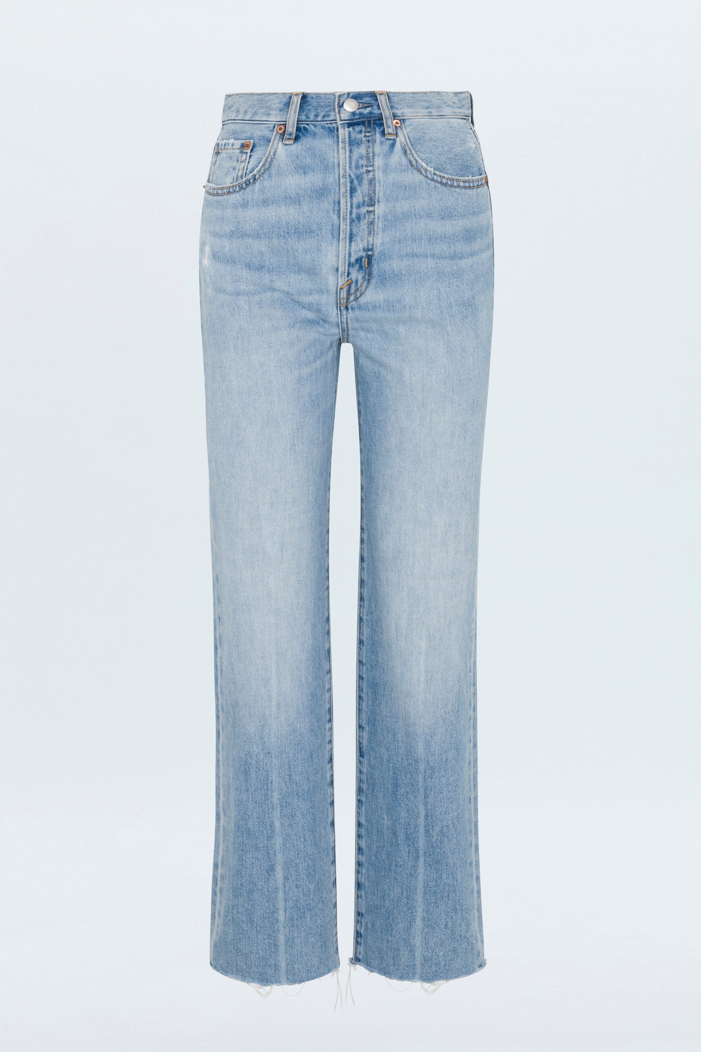Allostudios – Cassie Super Højtaljede Straight Jeans - Autentisk Vintage Denim