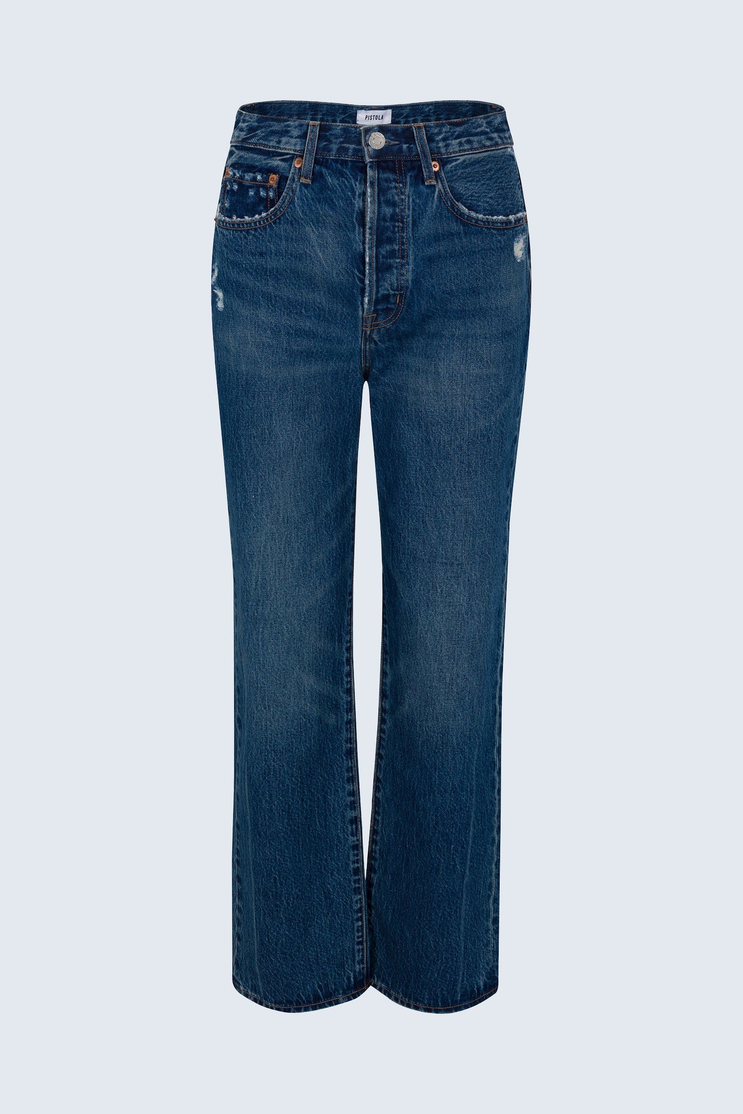 Allostudios – Petite Cassie Super Højtaljede Straight Jeans - Vintage Blå