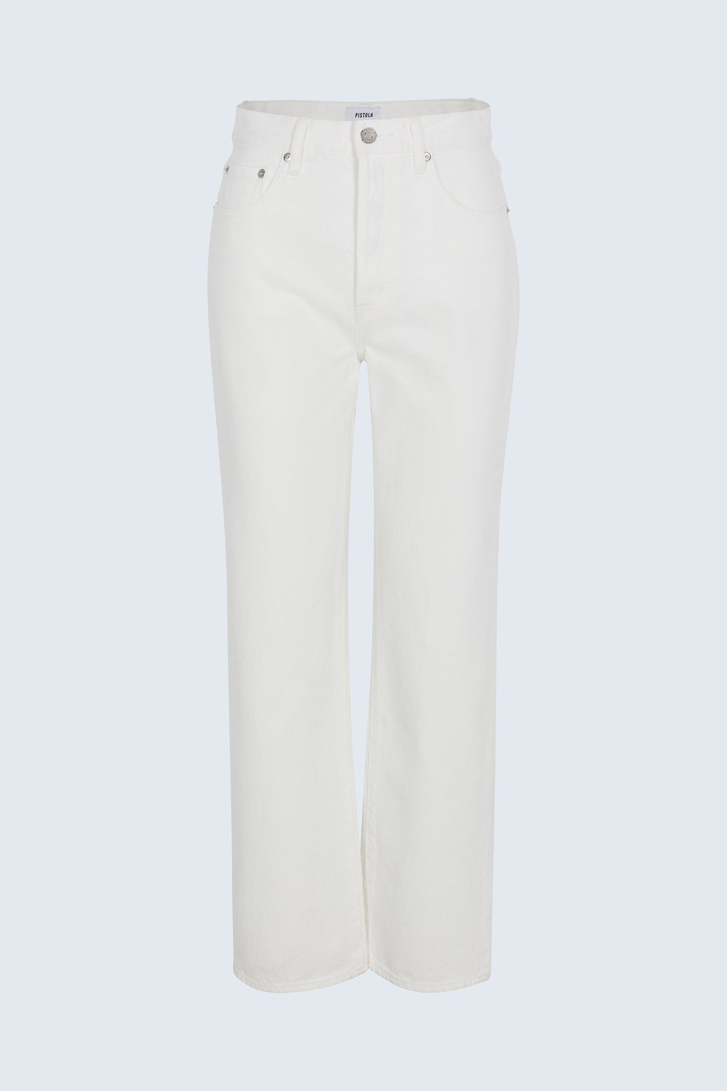 Allostudios – Cassie Super Højtaljede Straight Jeans - Hvid Denim