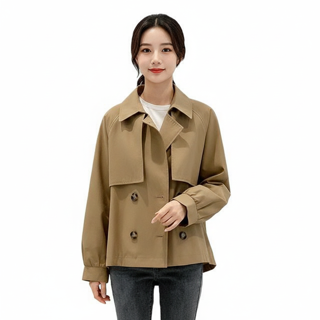 Charlotte Trench Court Femme – Let Forårsjakke Med Figurform og Reverskrave - Allostudios