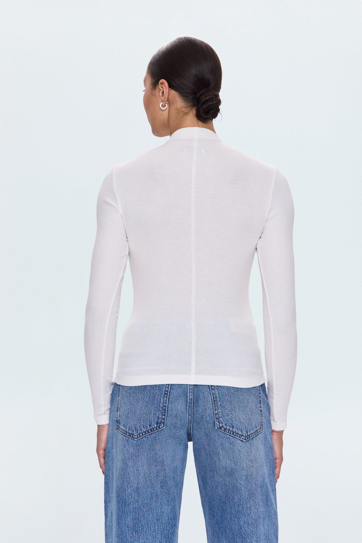 Allostudios – Dara Langærmet Funnel Neck Top - Natur