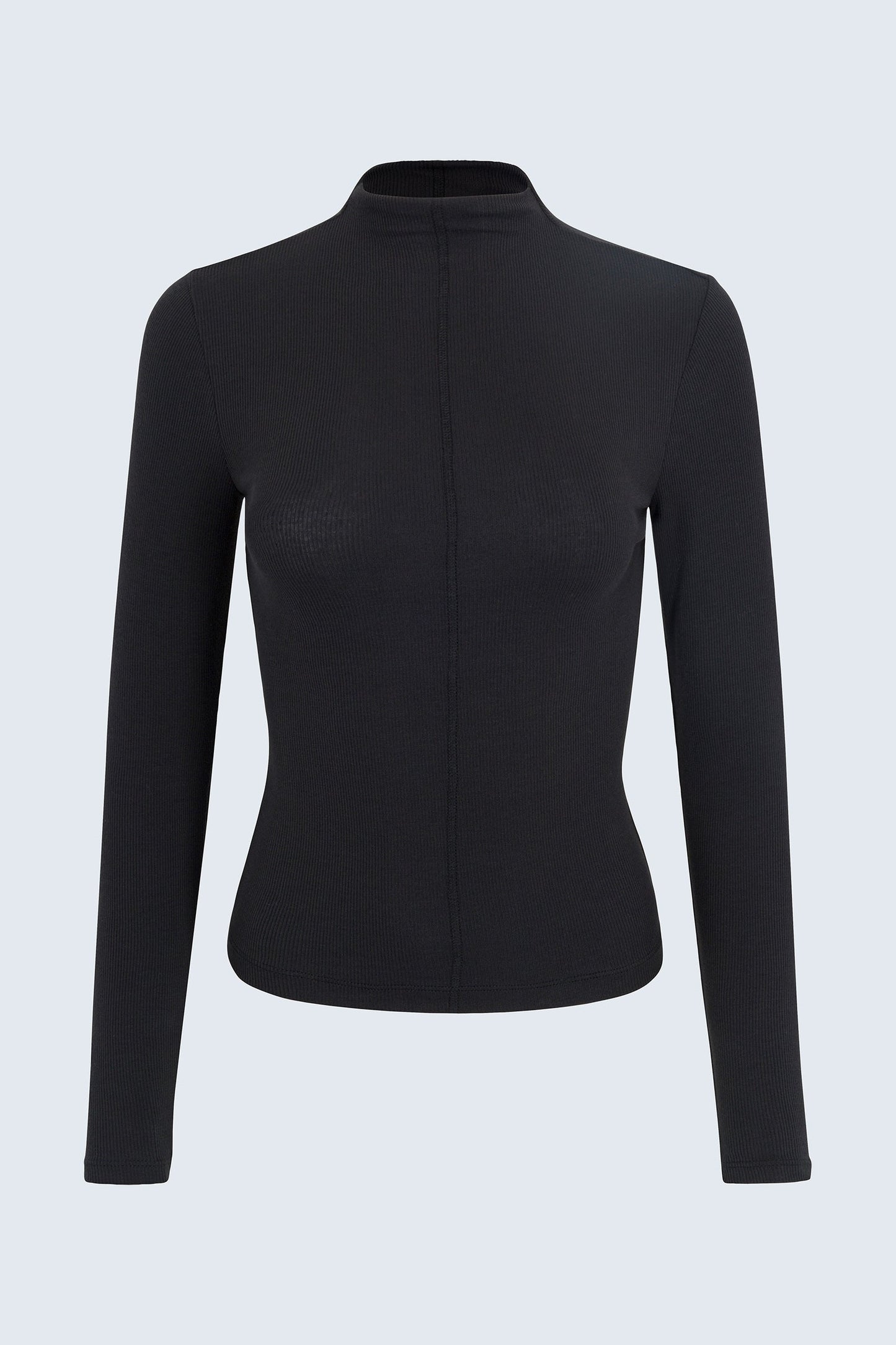 Allostudios – Dara Langærmet Funnel Neck Top - Sort