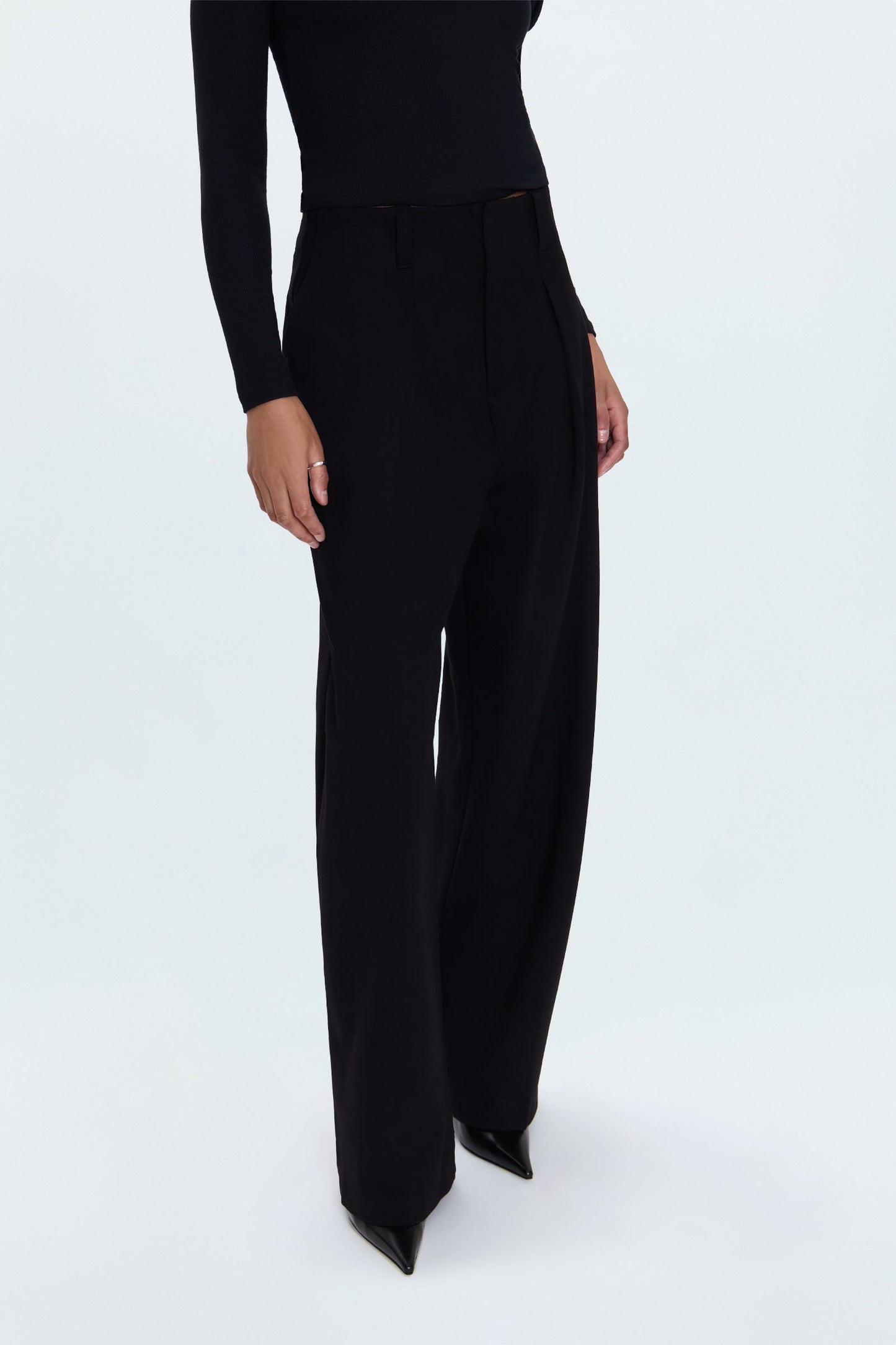 Allostudios – Eden Højtaljede Pleated Barrel Bukser - Night Out Sort
