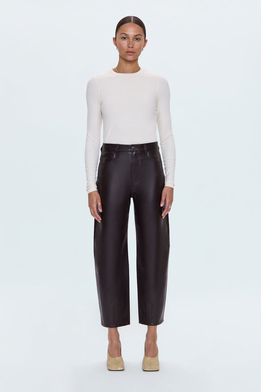 Allostudios – Eli Højtaljede Barrel Jeans - Dyb Brun Denim