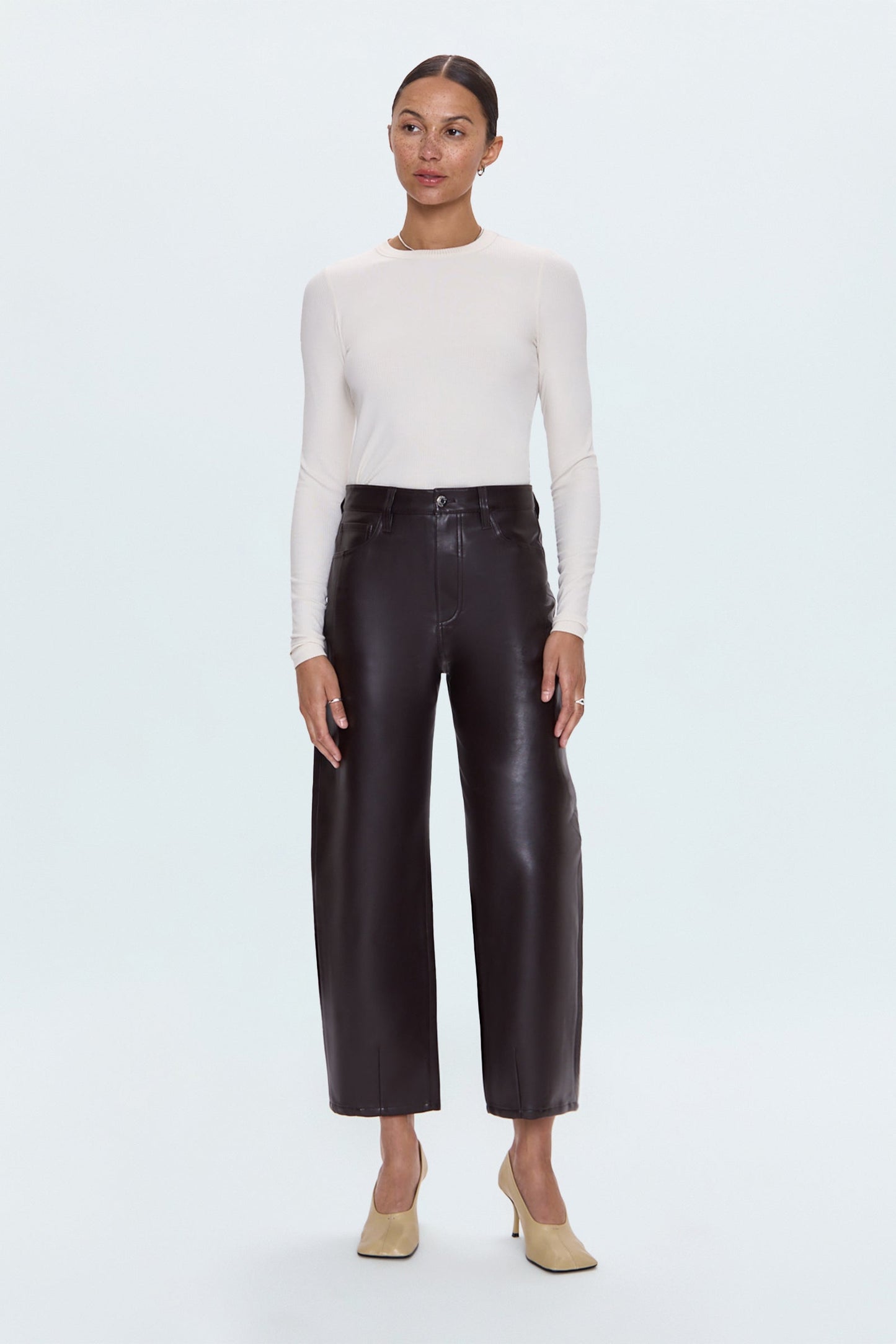 Allostudios – Eli Højtaljede Barrel Jeans - Dyb Brun Denim