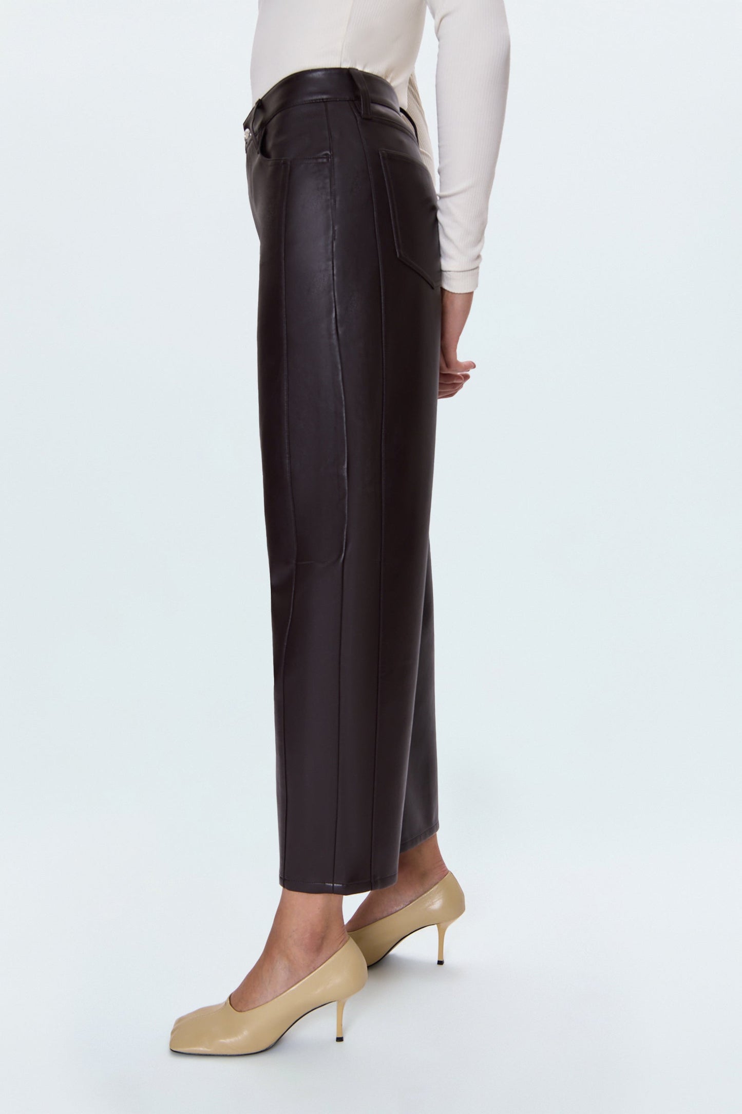 Allostudios – Eli Højtaljede Barrel Jeans - Dyb Brun Denim