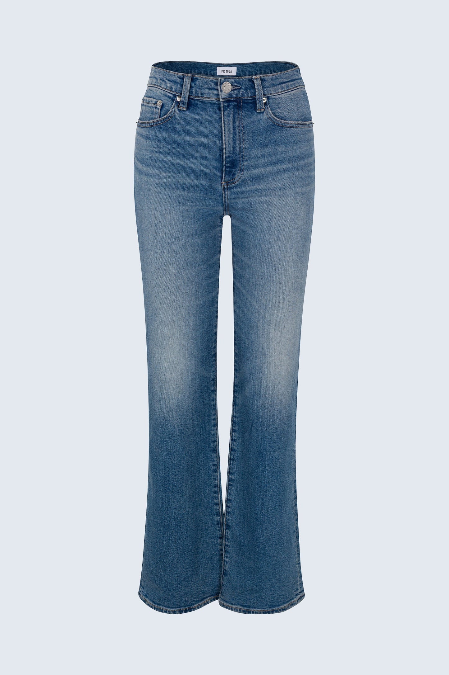 Allostudios – Petite Evie Højtaljede Slim Boot Jeans - Mellemblå