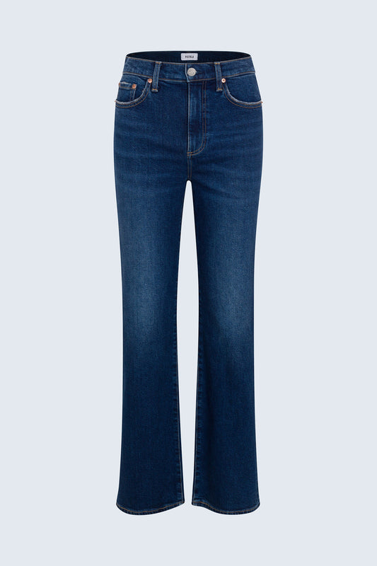 Allostudios – Petite Evie Højtaljede Slim Boot Jeans - Mørk Blå