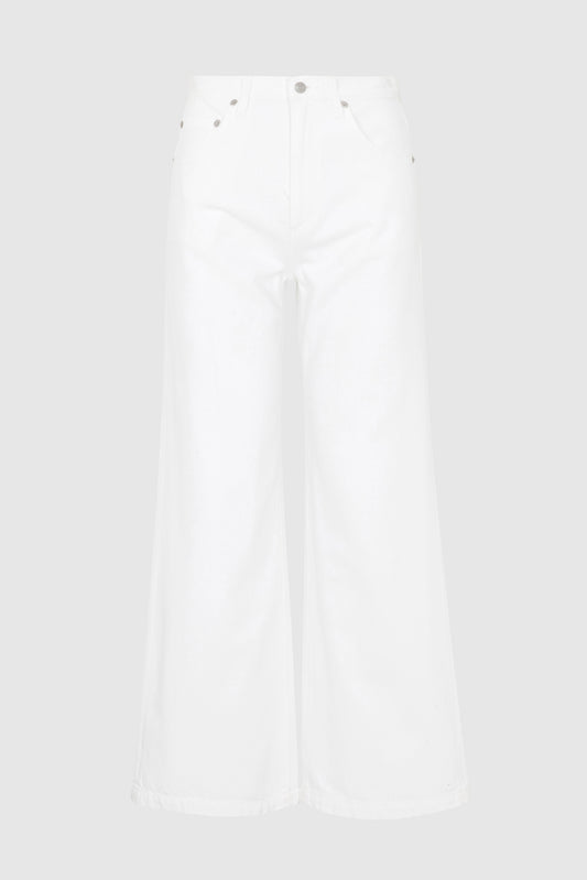 Allostudios – Petite Jadyn Mellemhøje Palazzo Jeans - Hvid