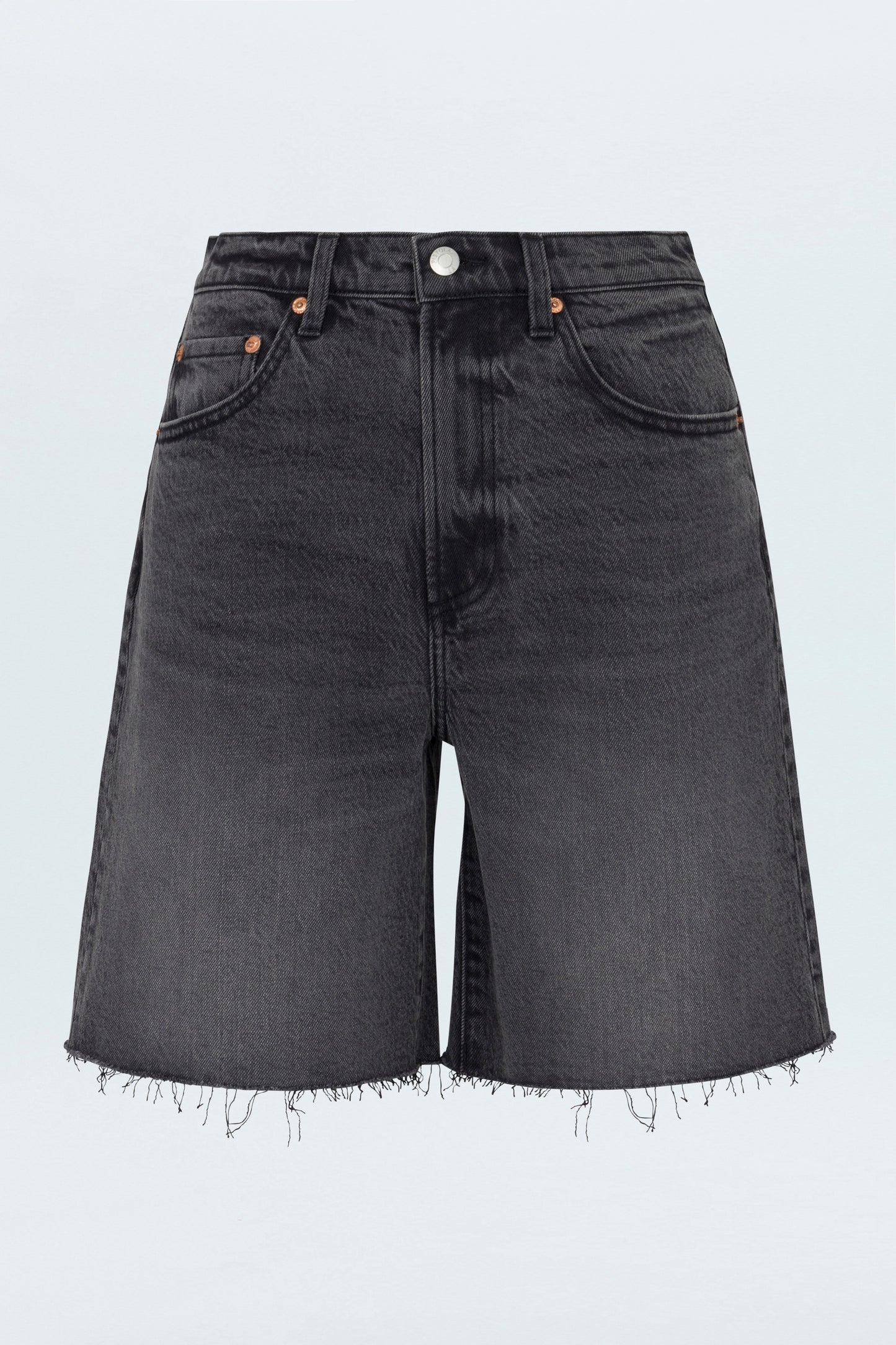 Allostudios – Kaylee Højtaljede Pinched Loose Shorts - Black Denim