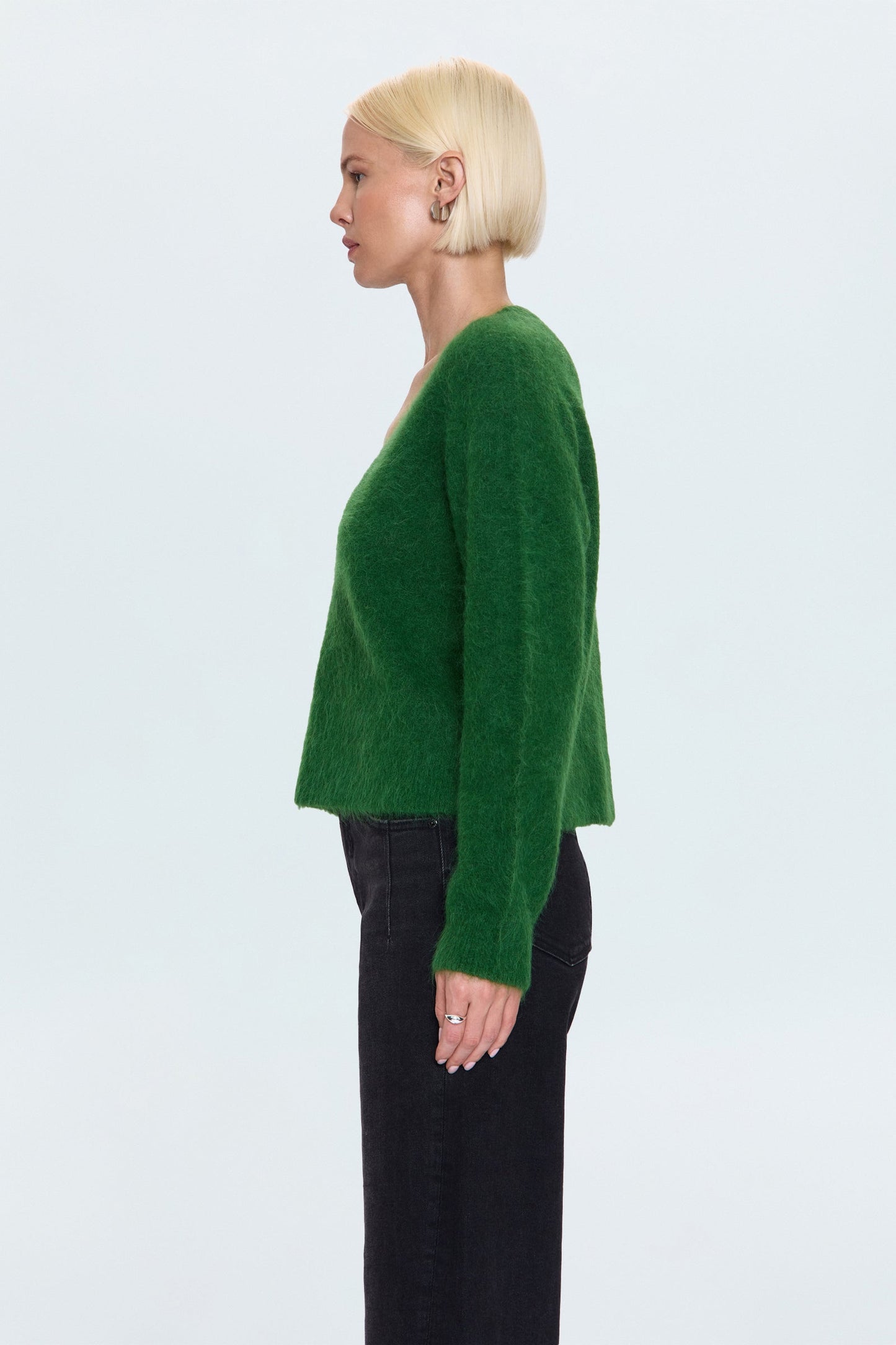 Allostudios – Kit V-Hals Langærmet Pullover Sweater - Wintergreen