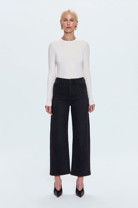 Allostudios – Kyra Højtaljede Bowed Ankle Jeans - Koksgrå