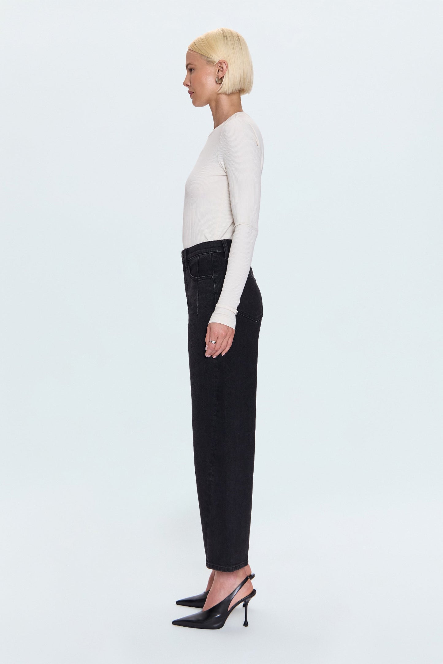 Allostudios – Kyra Højtaljede Bowed Ankle Jeans - Koksgrå