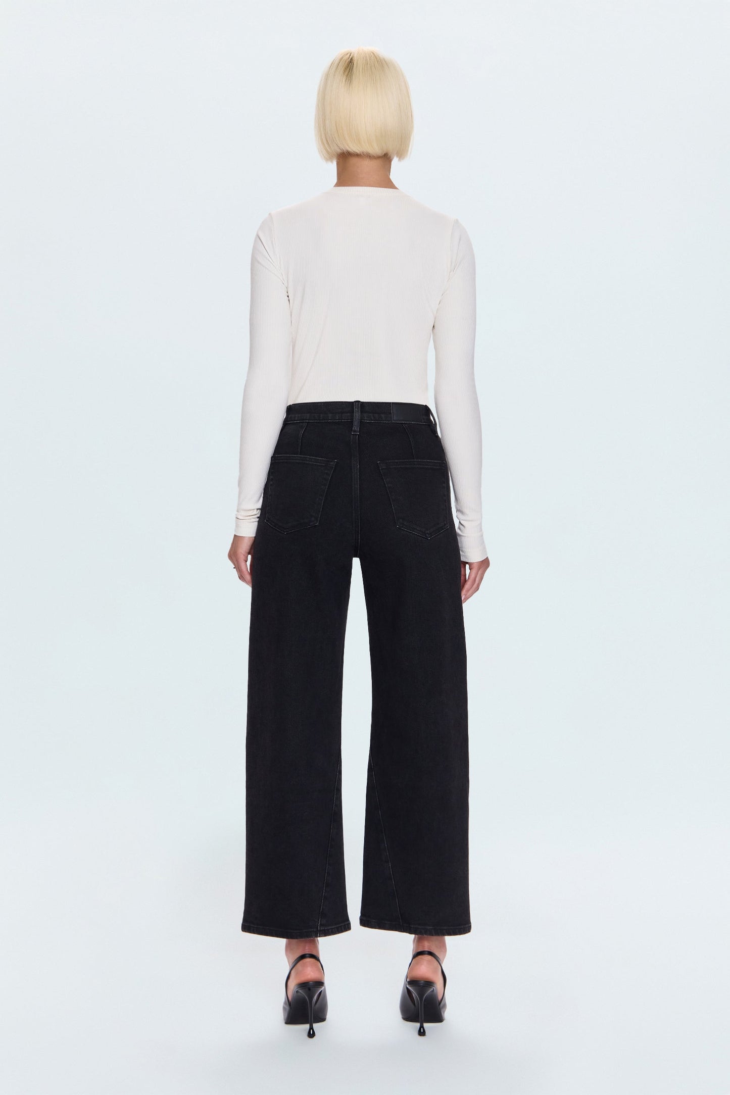 Allostudios – Kyra Højtaljede Bowed Ankle Jeans - Koksgrå