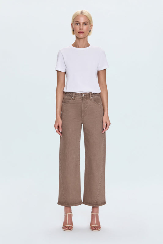 Allostudios – Kyra Højtaljede Bowed Ankle Jeans - Varm Brun