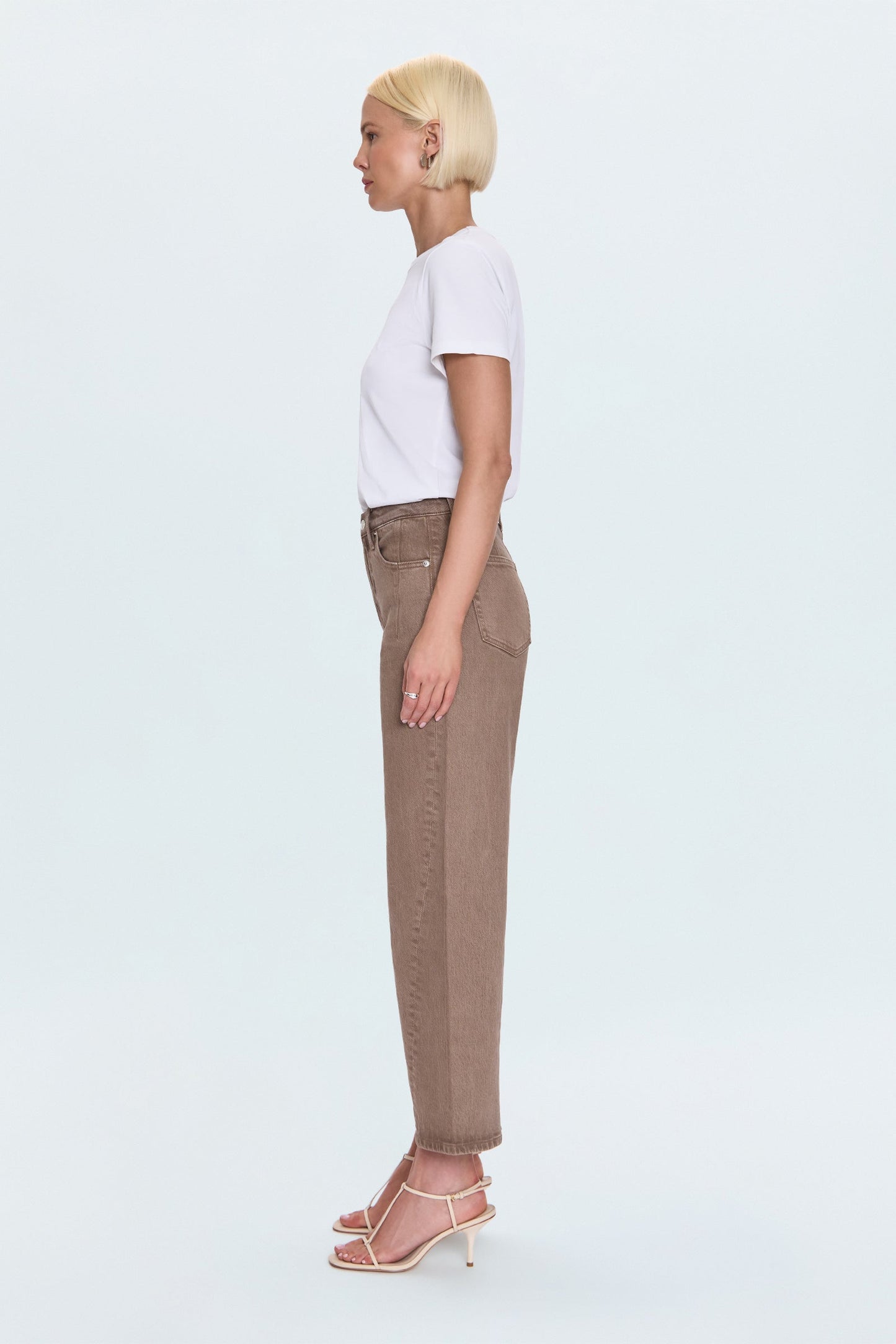 Allostudios – Kyra Højtaljede Bowed Ankle Jeans - Varm Brun
