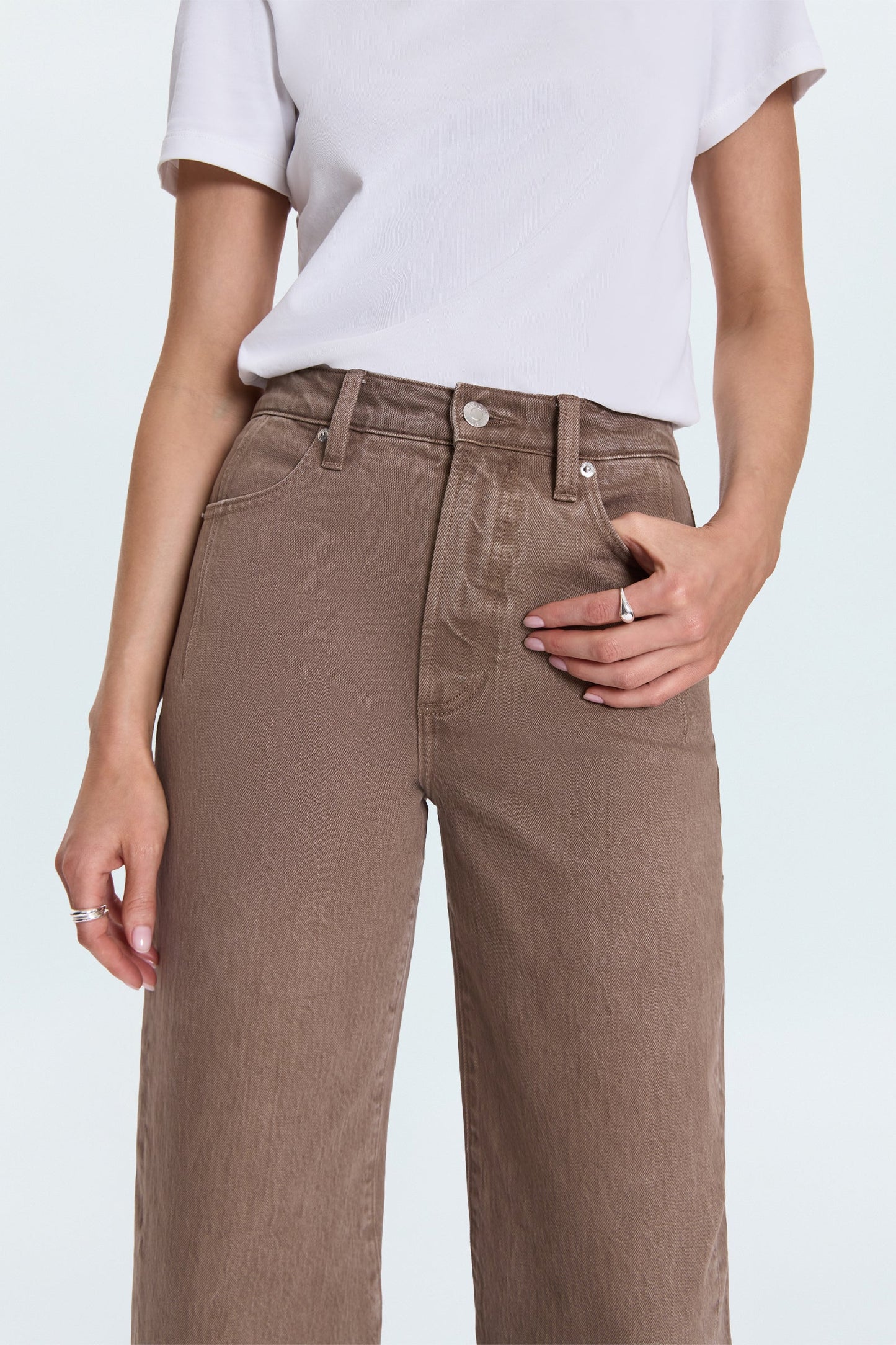 Allostudios – Kyra Højtaljede Bowed Ankle Jeans - Varm Brun