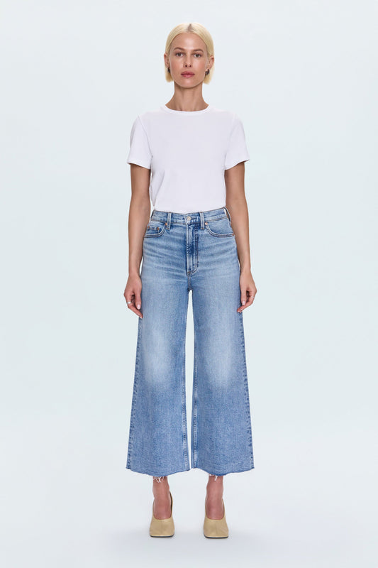 Allostudios – Lana Crop Højtaljede Ultra Wide Leg Jeans - Vintage Mellemblå