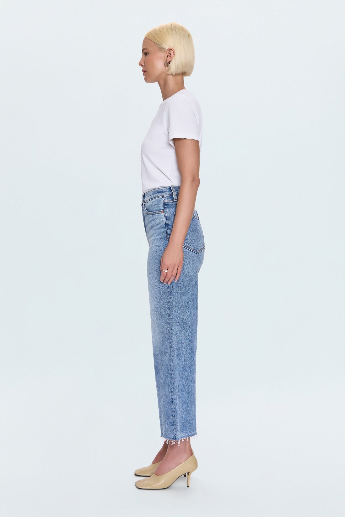 Allostudios – Lana Crop Højtaljede Ultra Wide Leg Jeans - Vintage Mellemblå