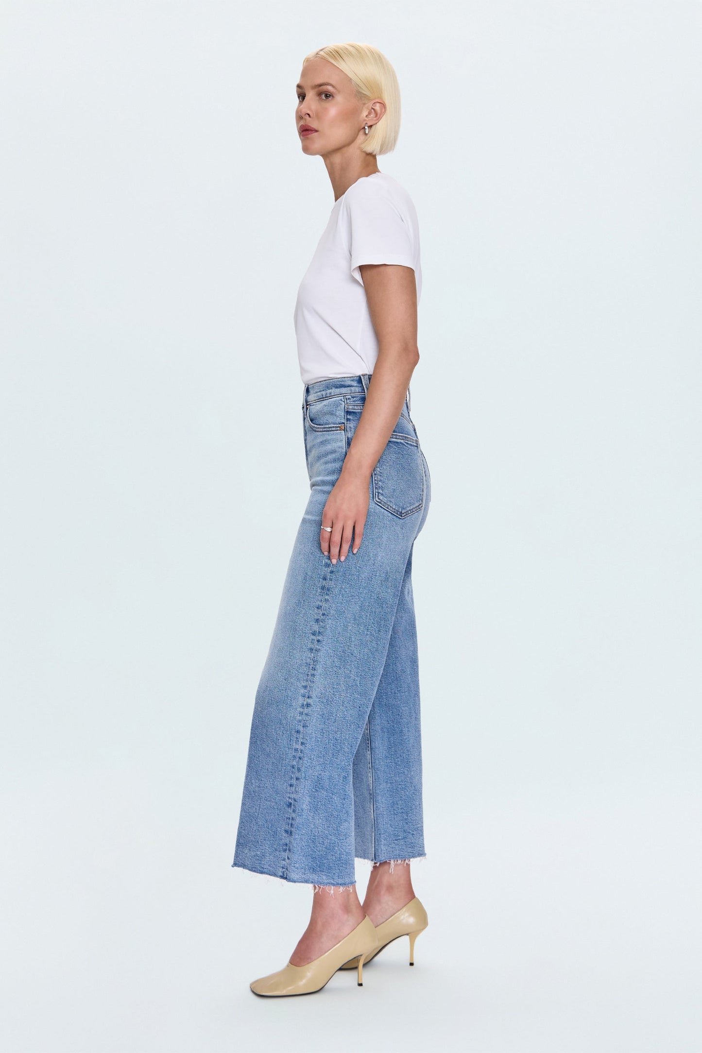 Allostudios – Lana Crop Højtaljede Ultra Wide Leg Jeans - Vintage Mellemblå