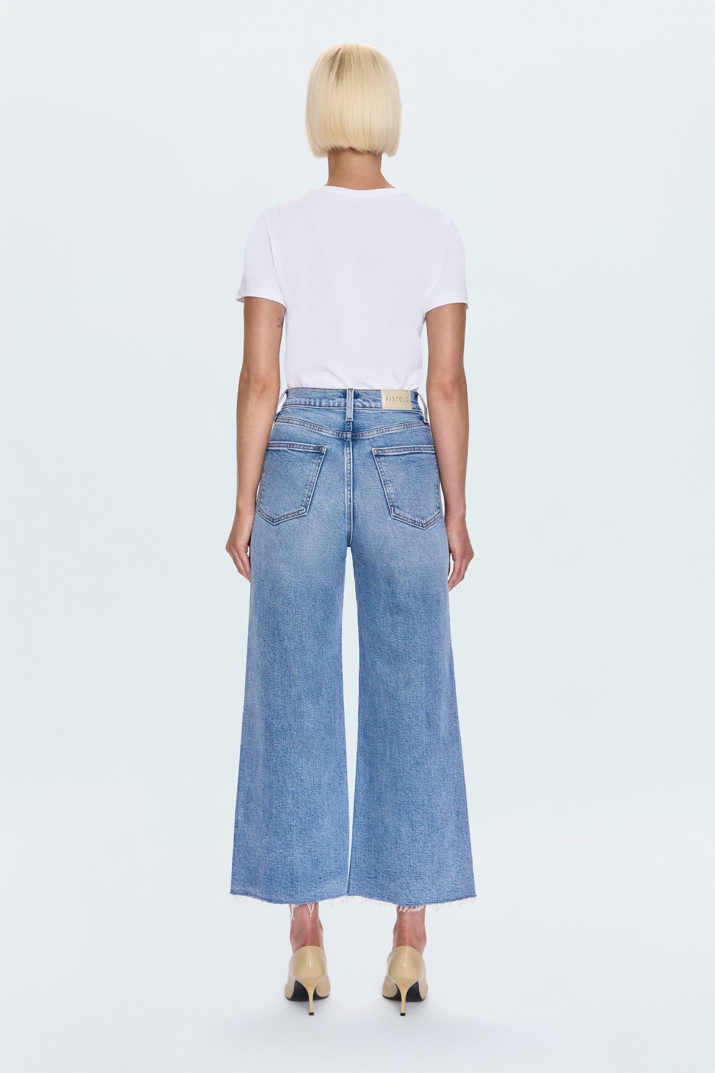 Allostudios – Lana Crop Højtaljede Ultra Wide Leg Jeans - Vintage Mellemblå