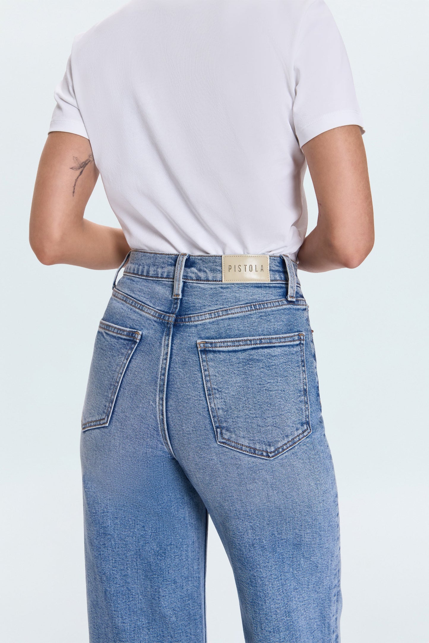 Allostudios – Lana Crop Højtaljede Ultra Wide Leg Jeans - Vintage Mellemblå