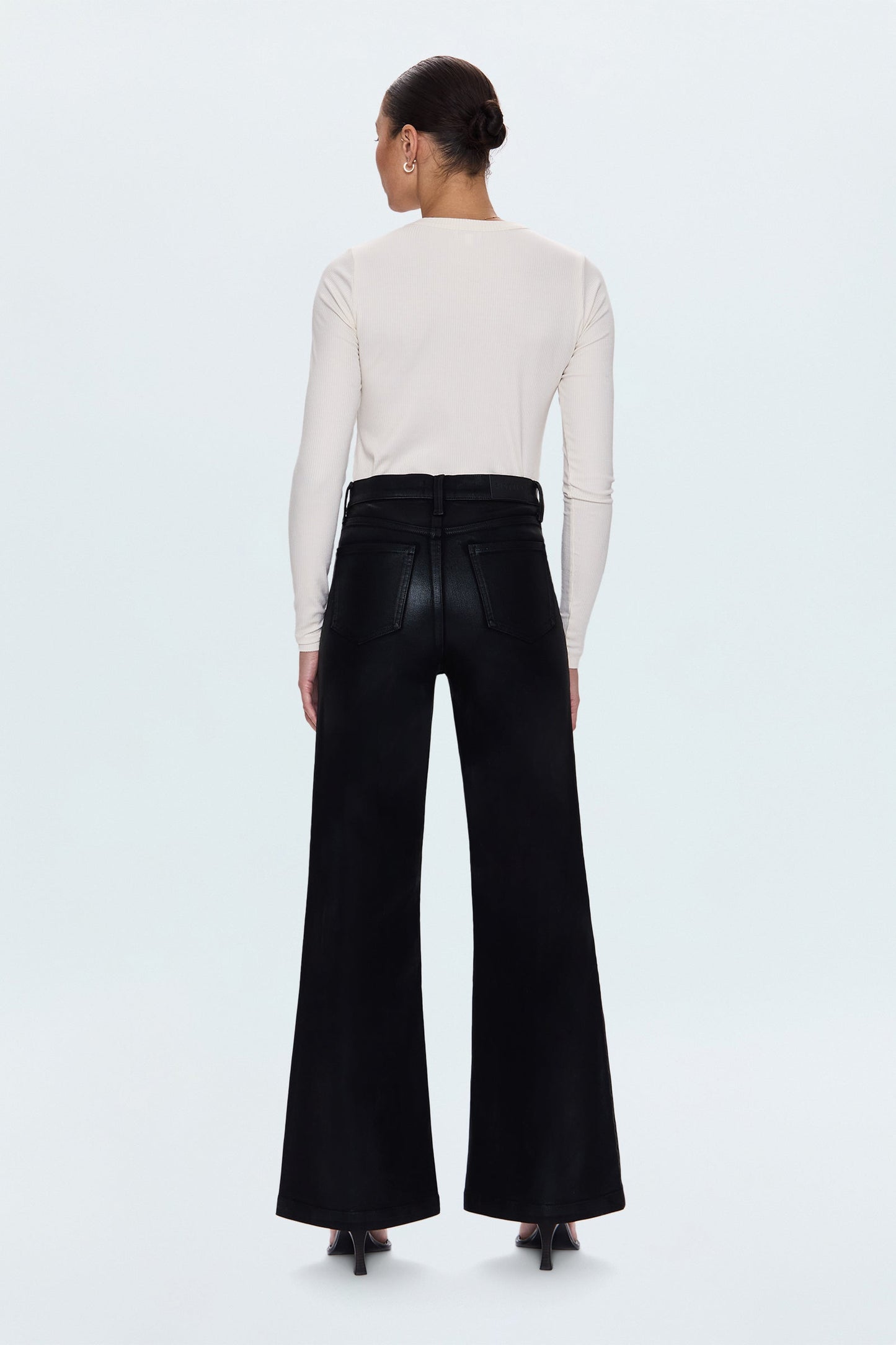 Allostudios – Lana Højtaljede Ultra Wide Jeans - Coated Sort