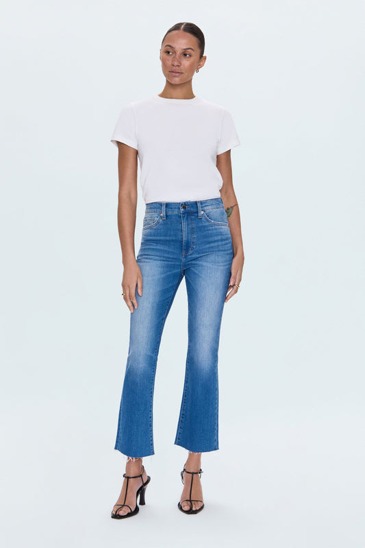 Allostudios Lennon Højtaljede Croppede Bootcut Jeans - Mellemblå Vintage