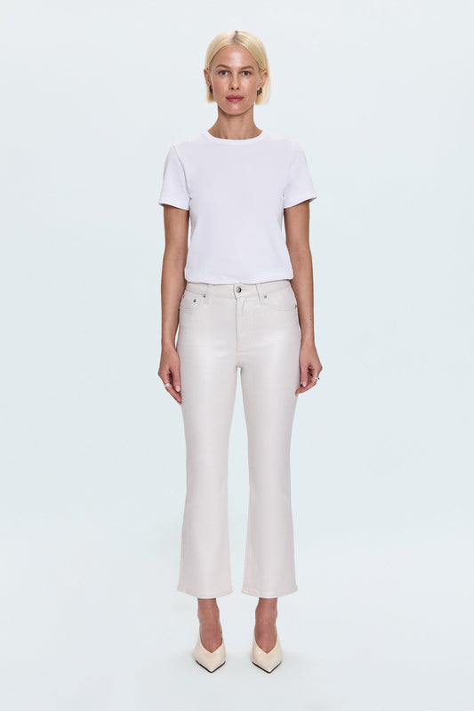 Allostudios – Lennon Højtaljede Crop Boot Jeans - Off White