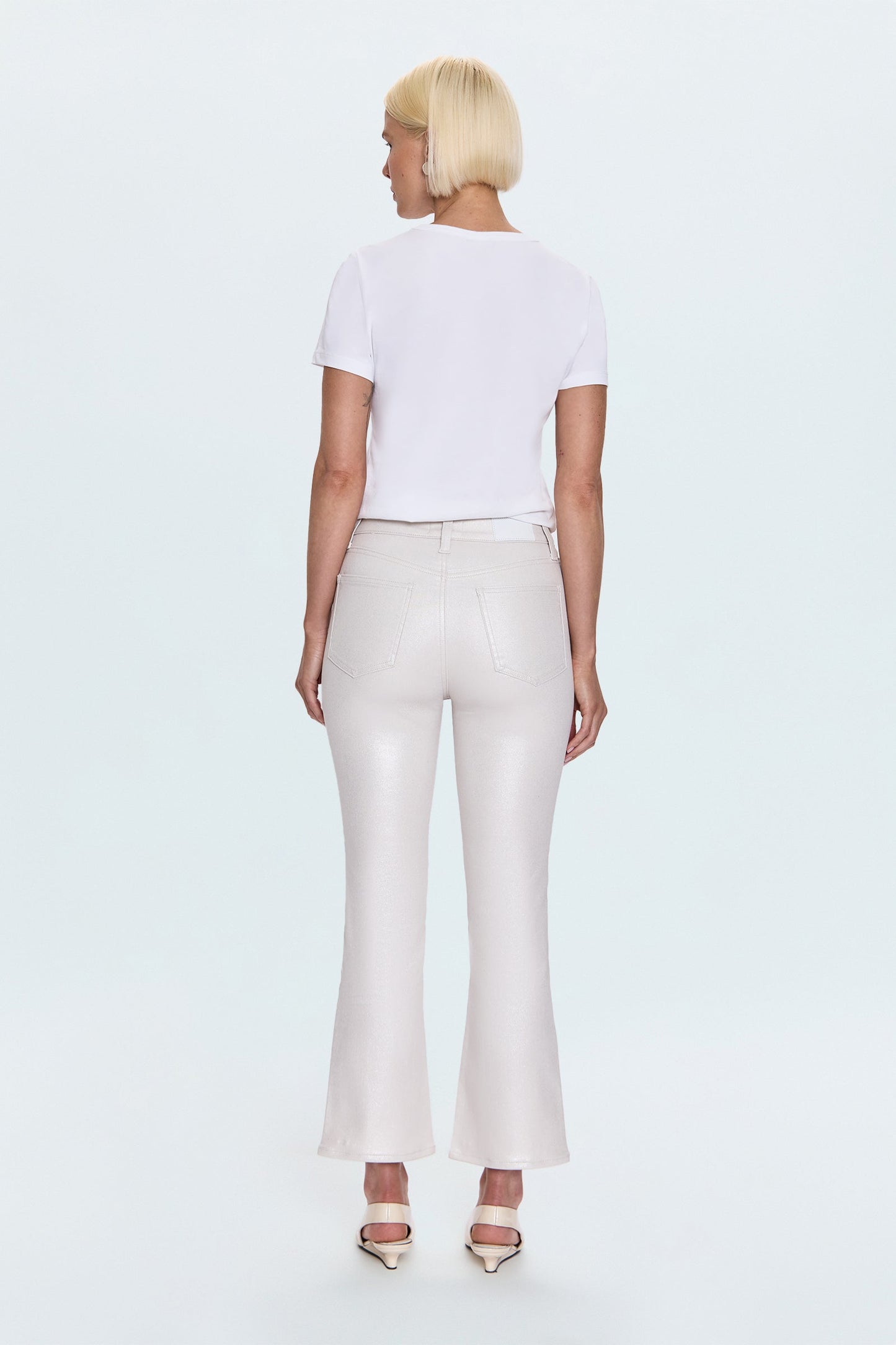 Allostudios – Lennon Højtaljede Crop Boot Jeans - Off White