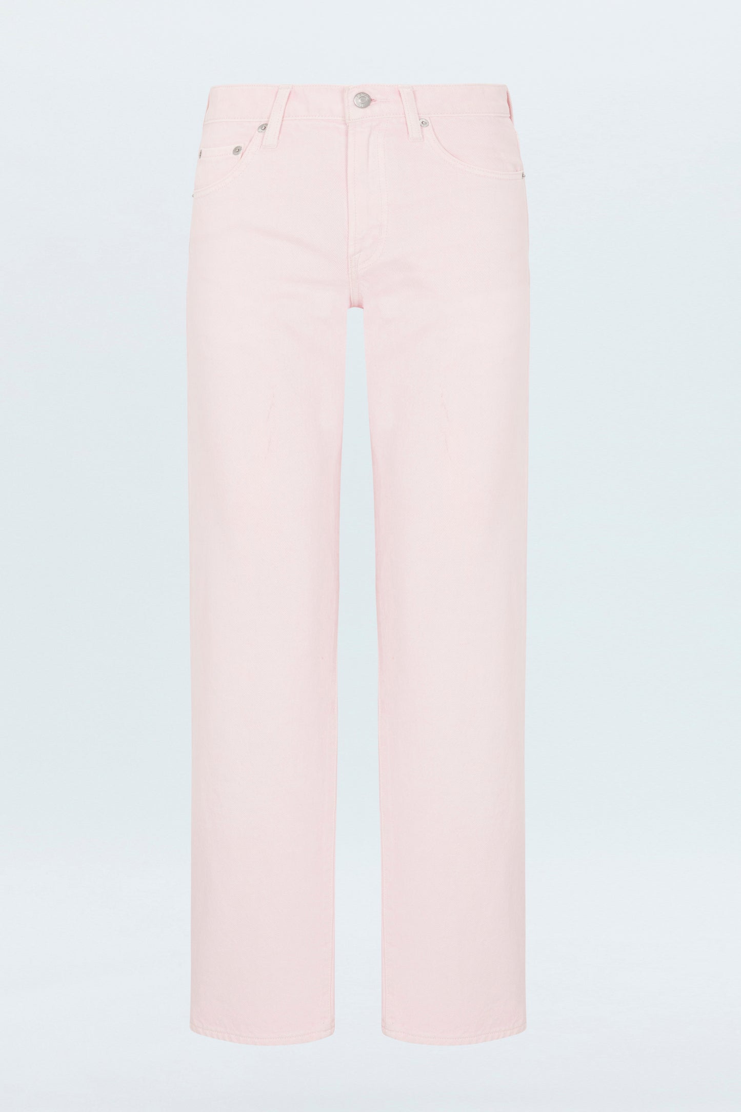 Allostudios – Lexi Mid Rise Bowed Straight Jeans - Blush Rosa