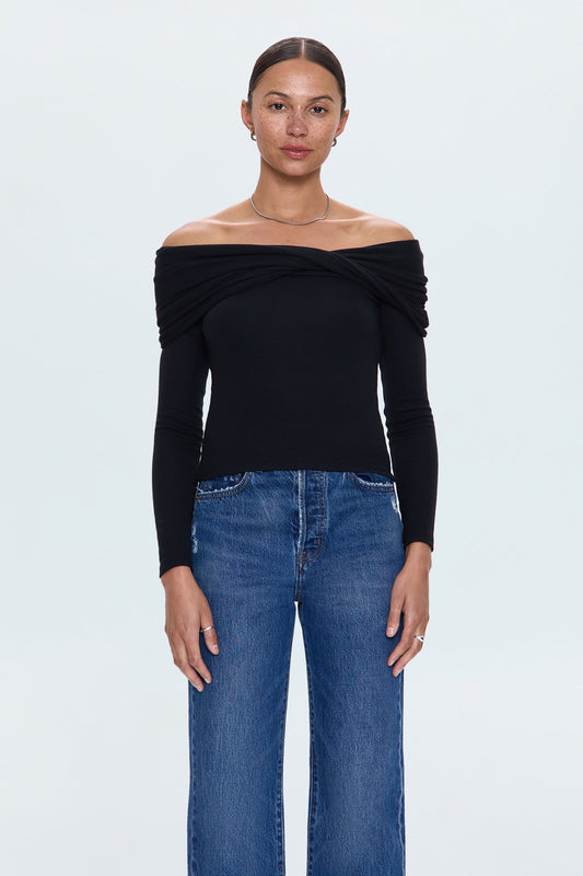 Allostudios – Lyra Off Shoulder Top - Sort