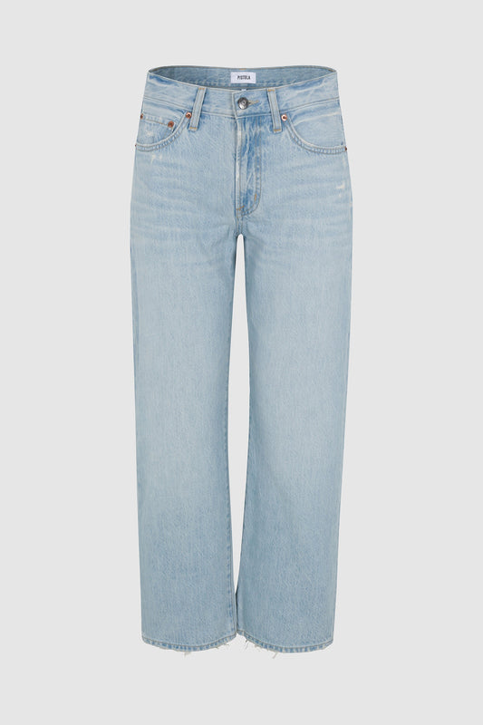Allostudios Lexi Mid Rise Bowed Straight Jeans - Vintage Mellemblå
