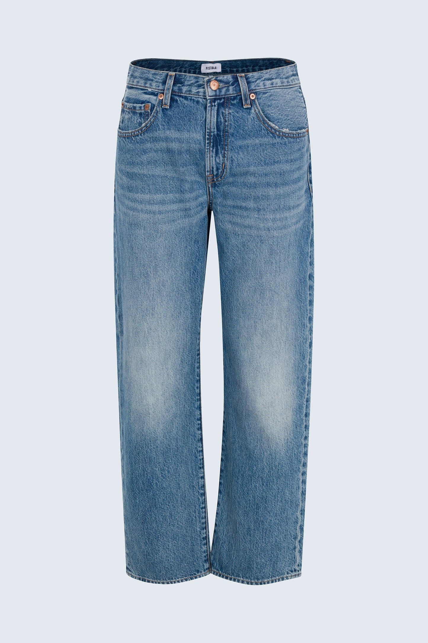 Allostudios – Lexi Mellemtaljet Bowed Straight Jeans - Mørk Blå