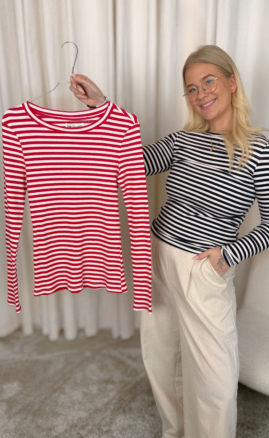 Lollys Laundry Bluse - Mayella - Red - allostudios