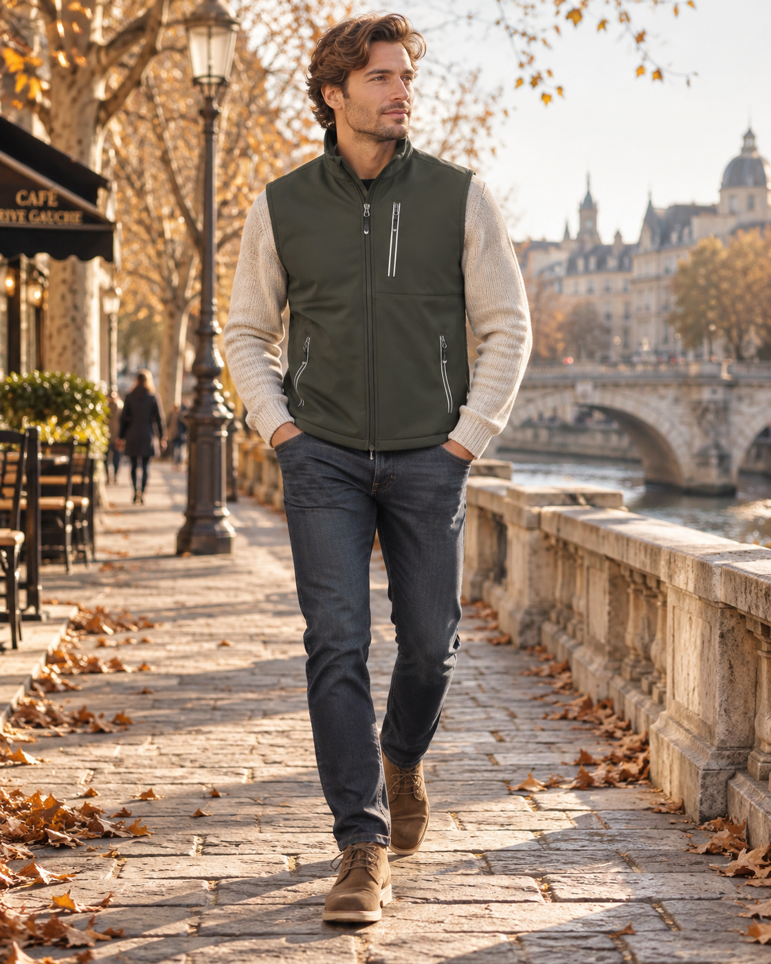 Harlan Vest Softshell til Mænd - Let, Vindtæt, Extensible & Lommer med Lynlås