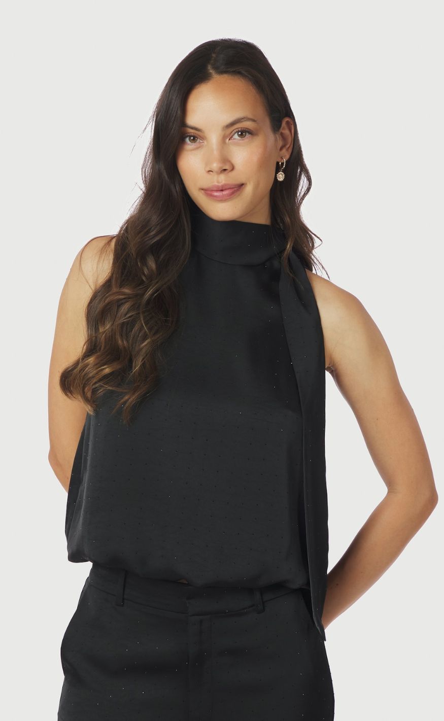Neo Noir top - Veda Heavy Sateen Bedaz - Black - allostudios