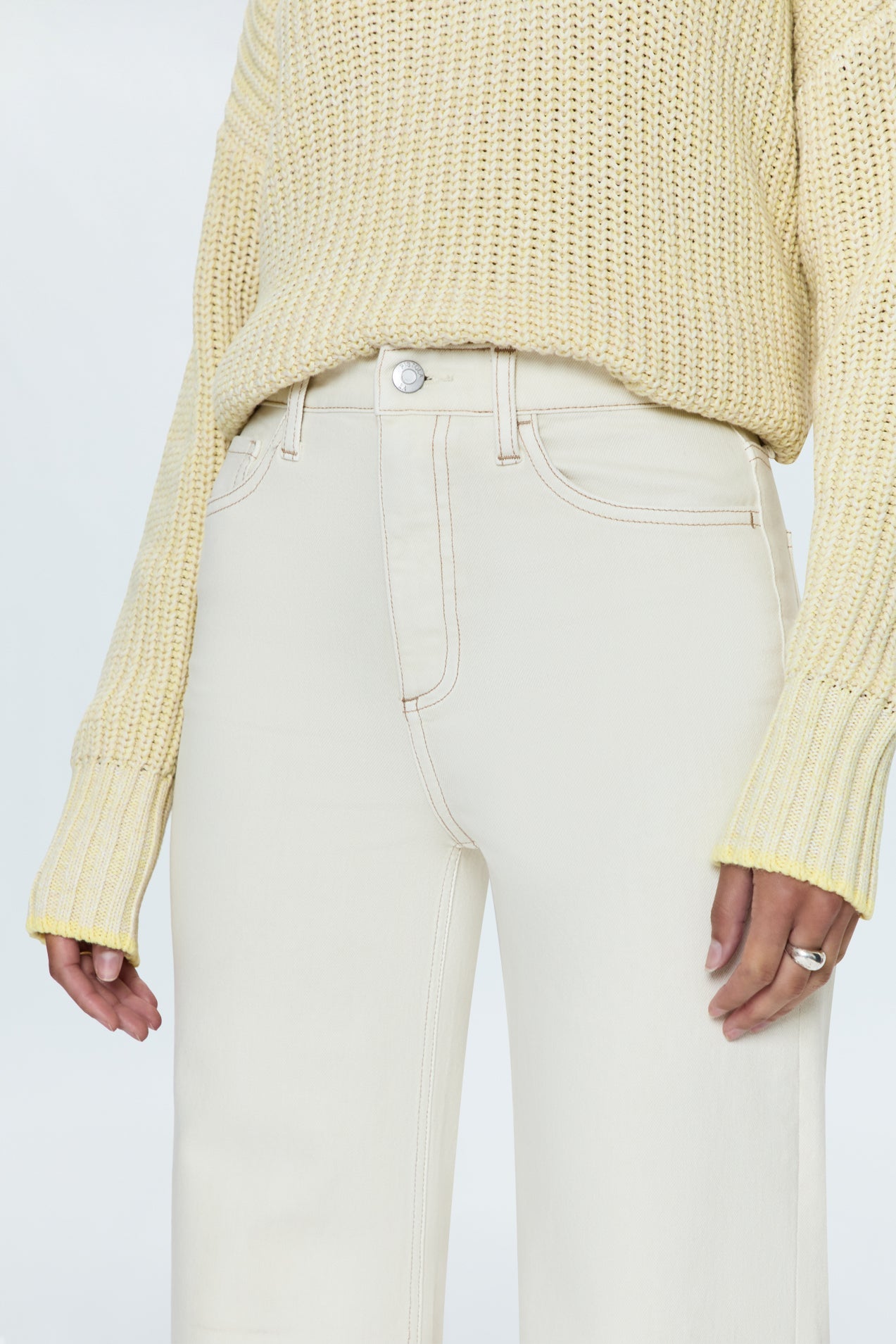 Allostudios – Lana Højtaljede Ultra Wide Leg Jeans - Naturhvid