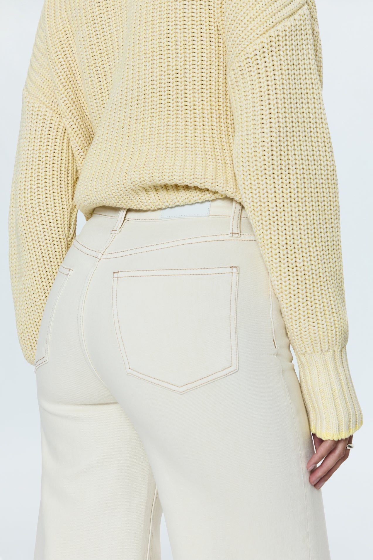 Allostudios – Lana Højtaljede Ultra Wide Leg Jeans - Naturhvid