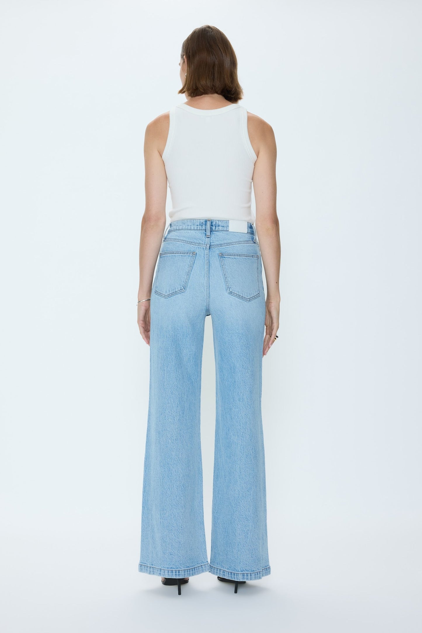 Allostudios – Lana Højtaljede Ultra Wide Leg Jeans - Mørk Vintageblå