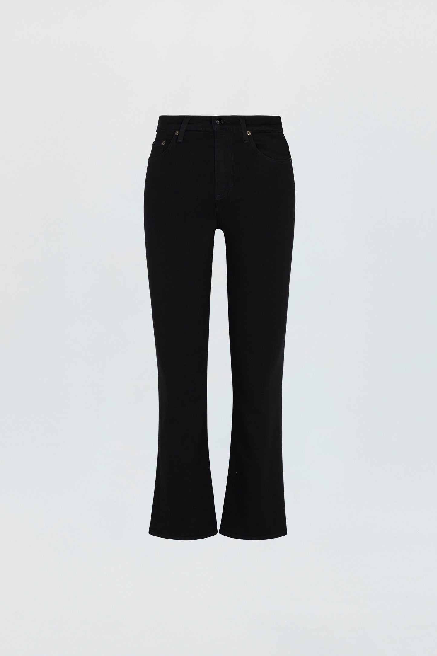 Allostudios – Lennon Højtaljede Cropped Bootcut Jeans - Sort Denim