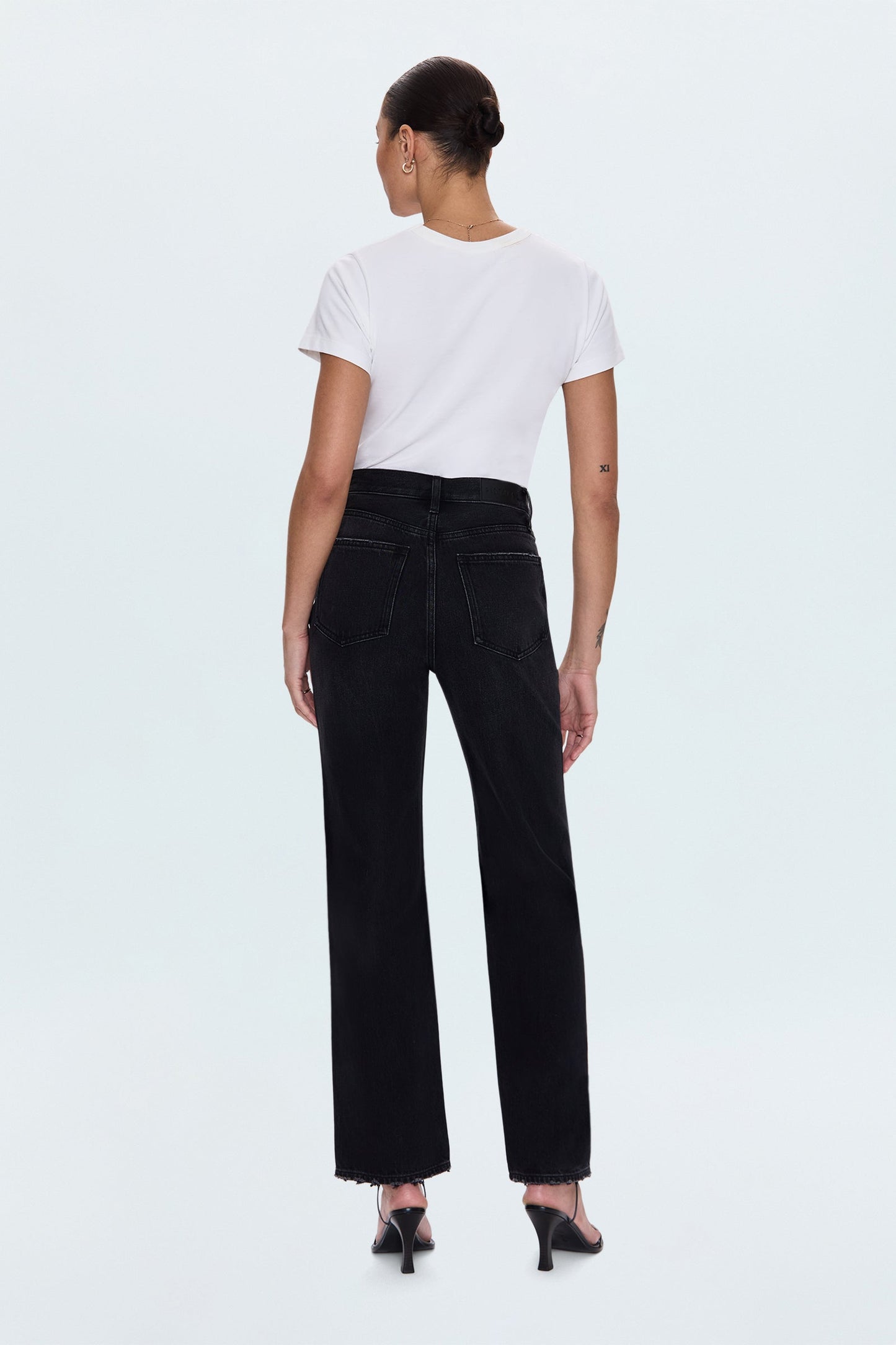 Allostudios – Cassie Højtaljede Straight Jeans - Koksgrå Denim