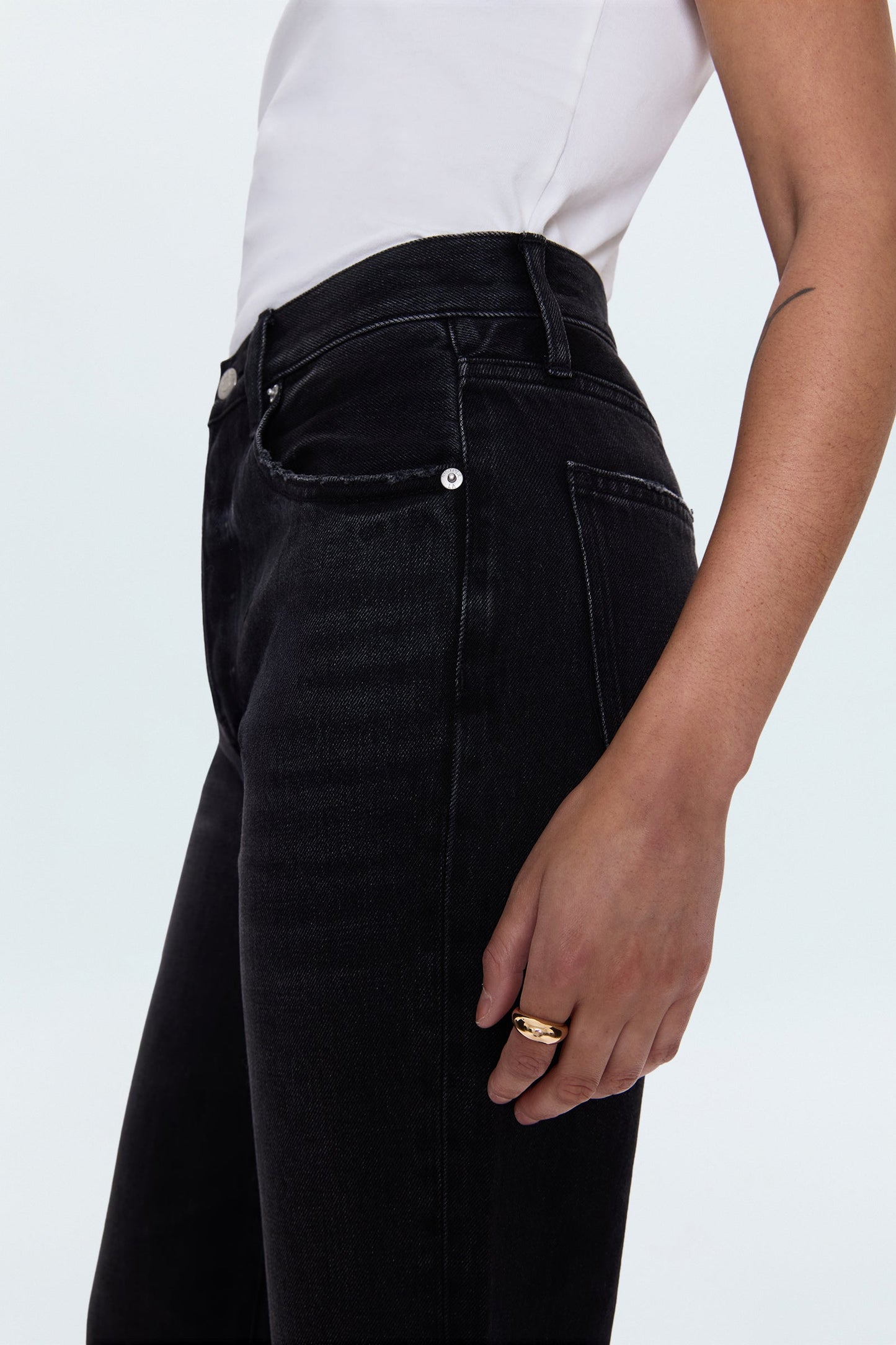 Allostudios – Cassie Højtaljede Straight Jeans - Koksgrå Denim