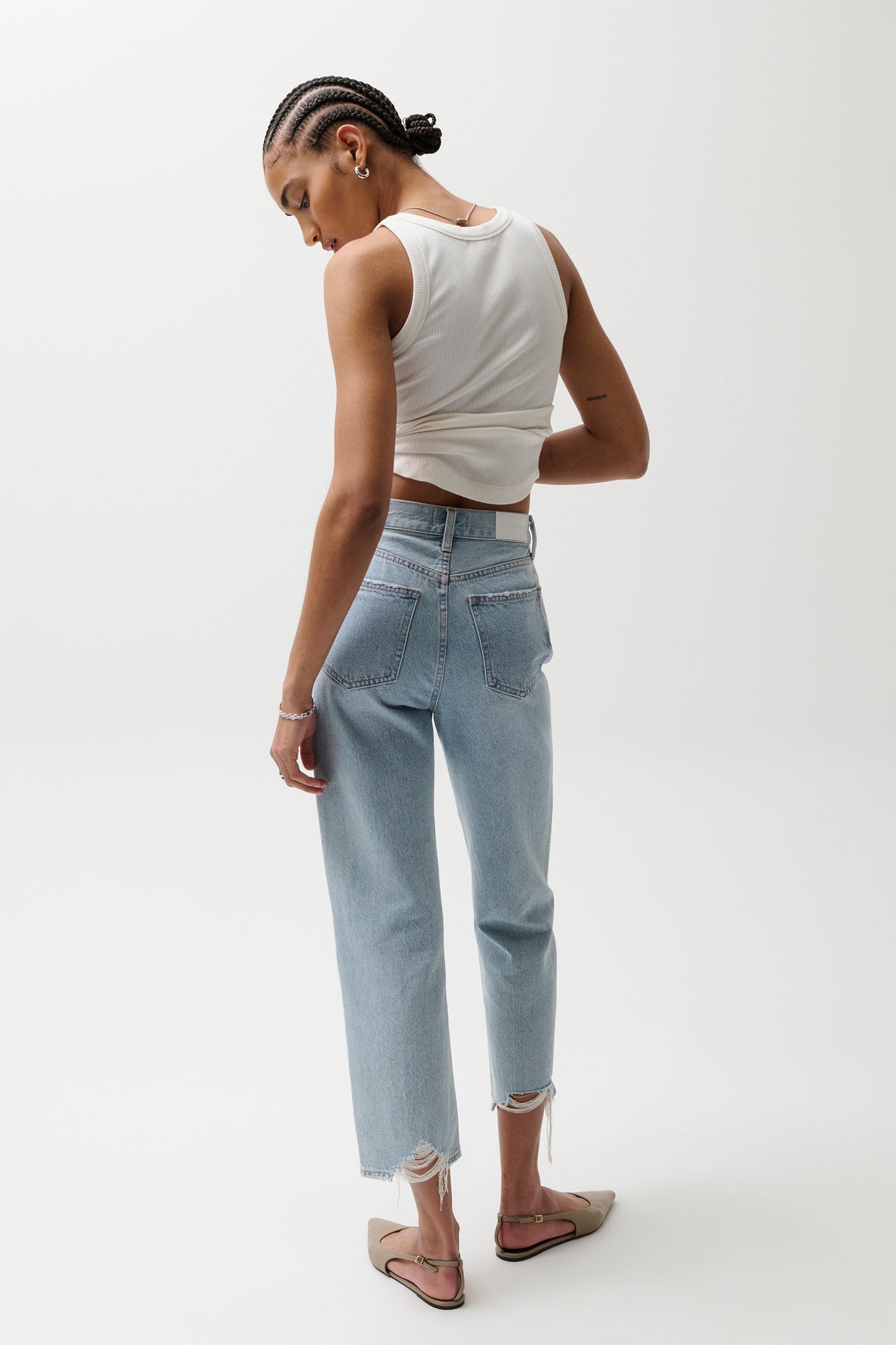 Allostudios – Cassie Super Højtaljede Lige Jeans - Støvet Blå