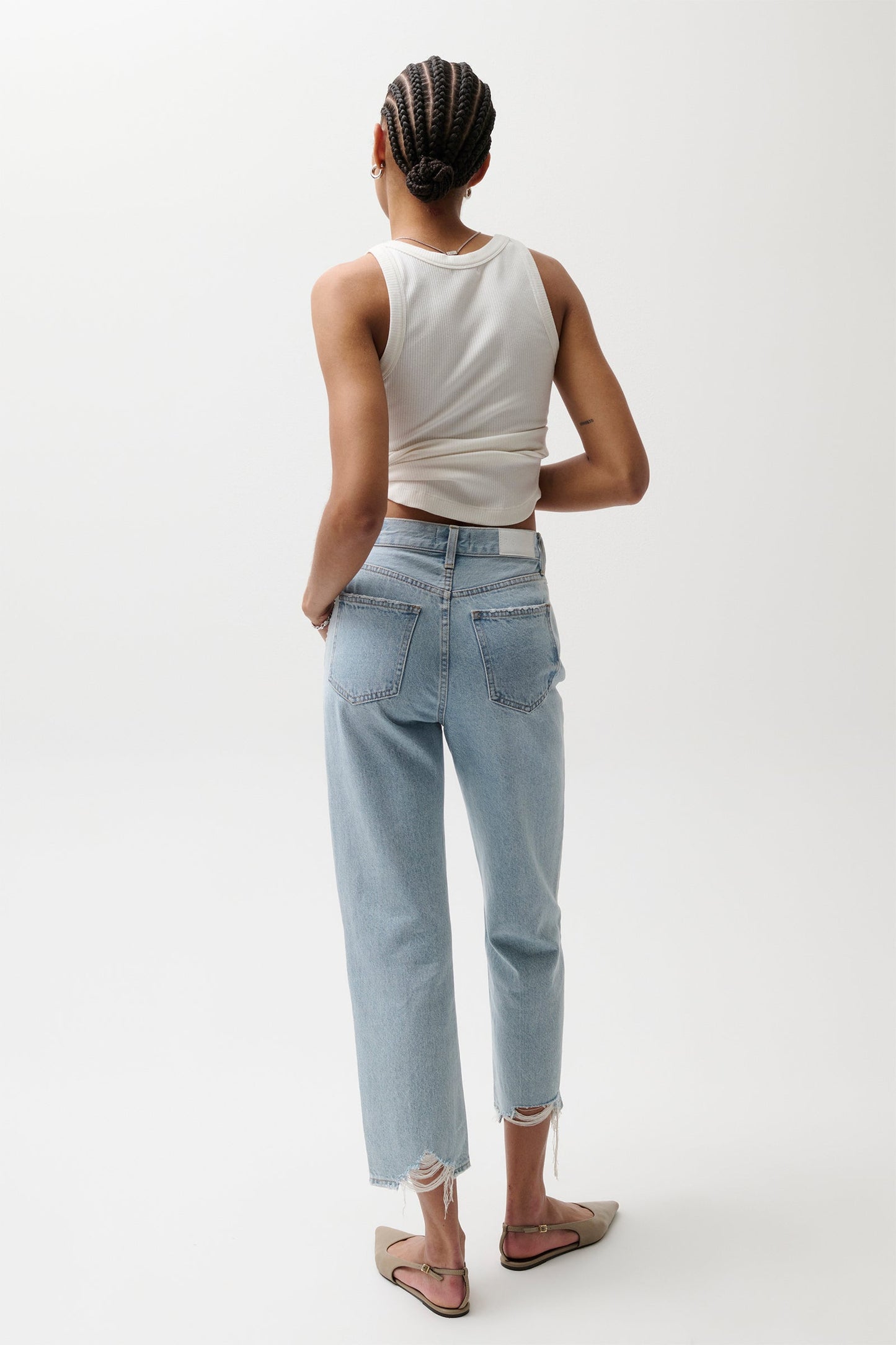 Allostudios – Cassie Super Højtaljede Lige Jeans - Støvet Blå