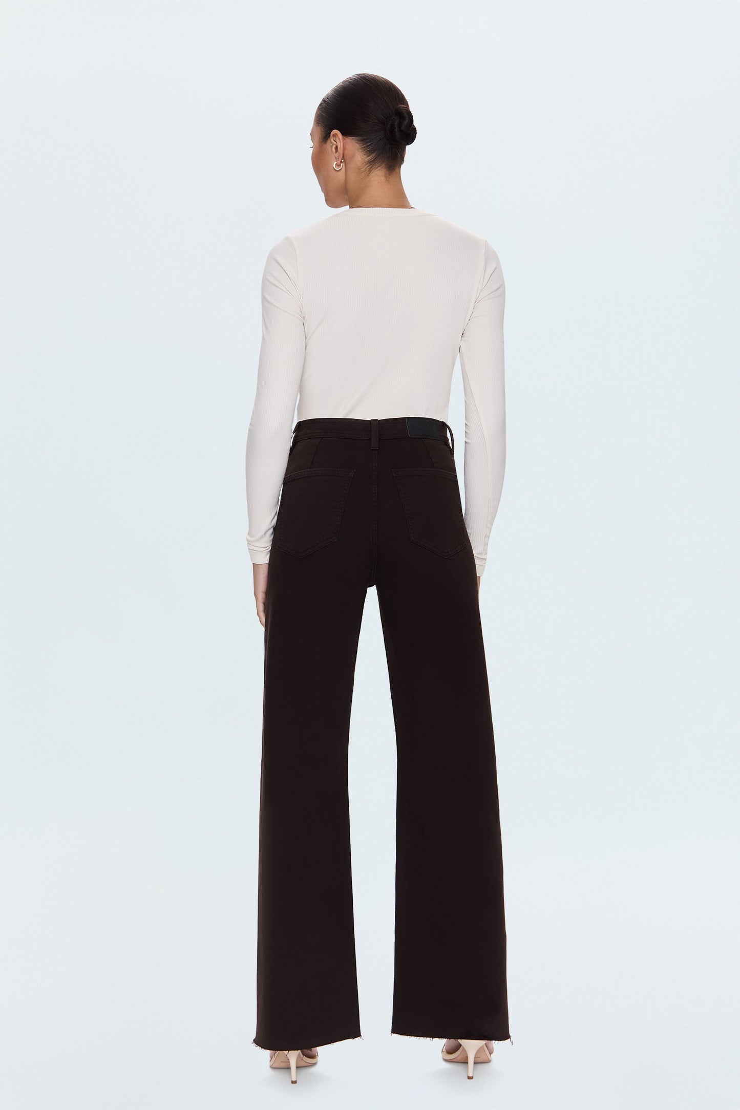 Allostudios – Penny Højtaljede Wide Leg Jeans - Dyb Sort Brun Denim