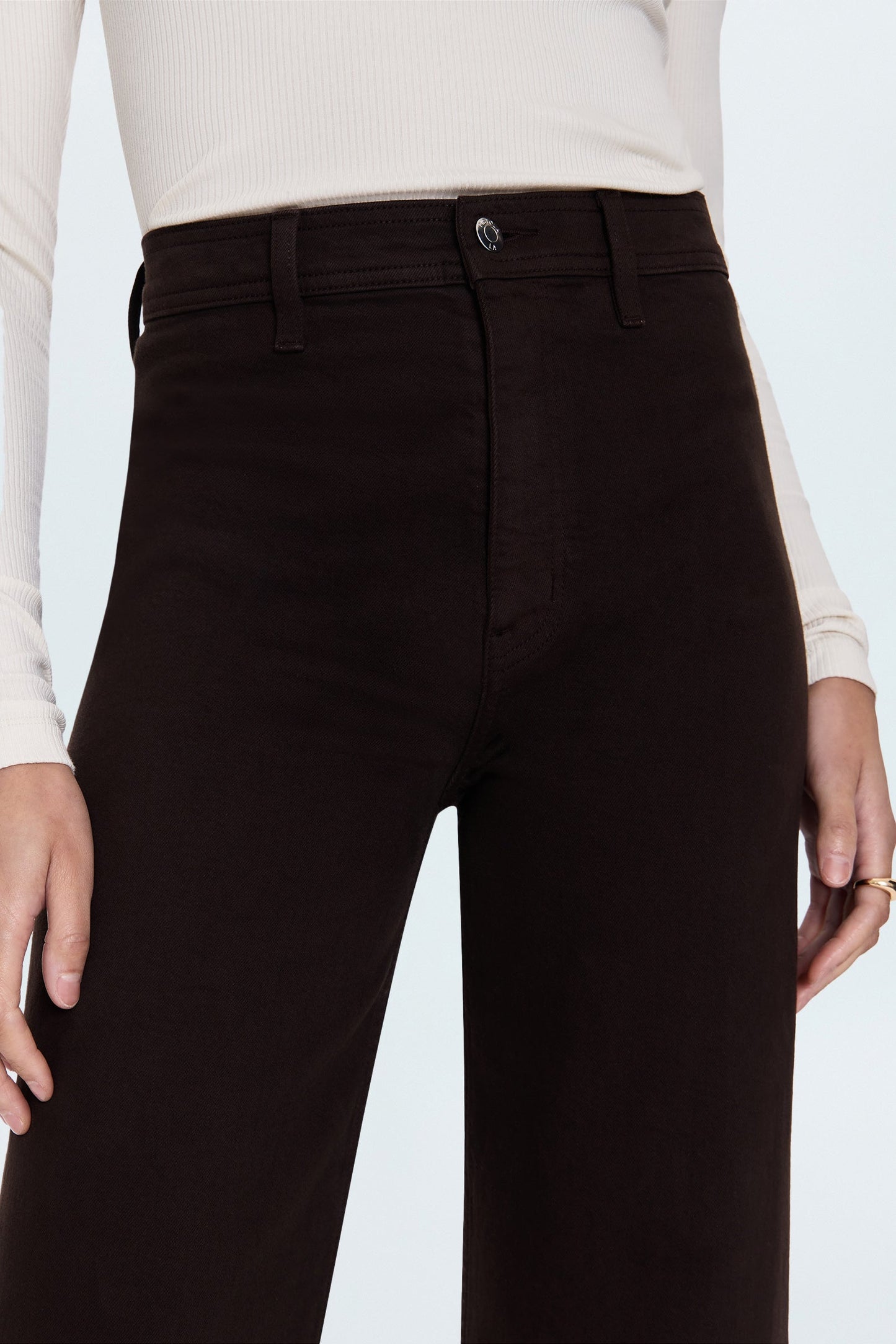 Allostudios – Penny Højtaljede Wide Leg Jeans - Dyb Sort Brun Denim