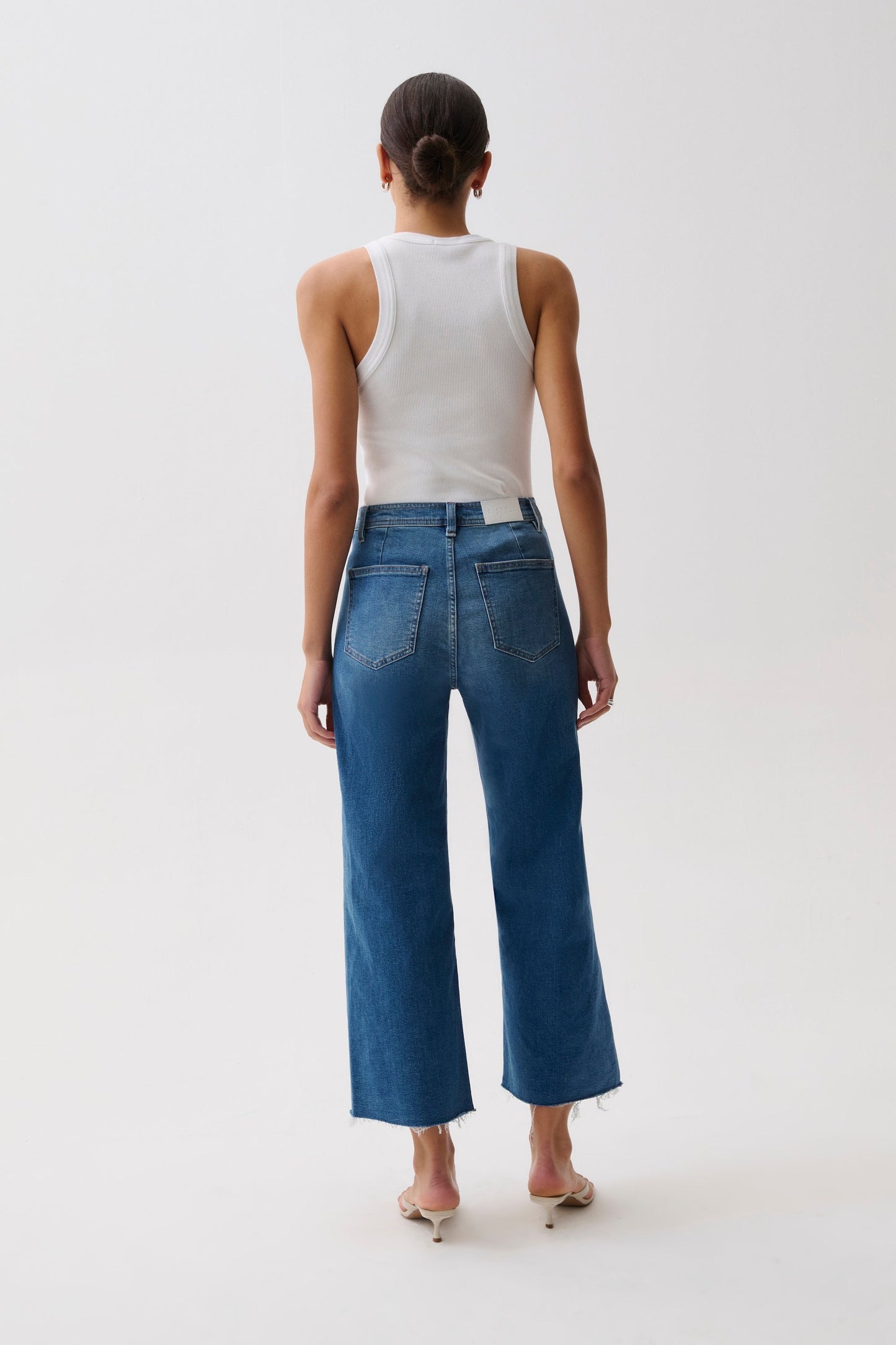 Allostudios – Penny Højtaljede Wide Leg Jeans - Mellemblå